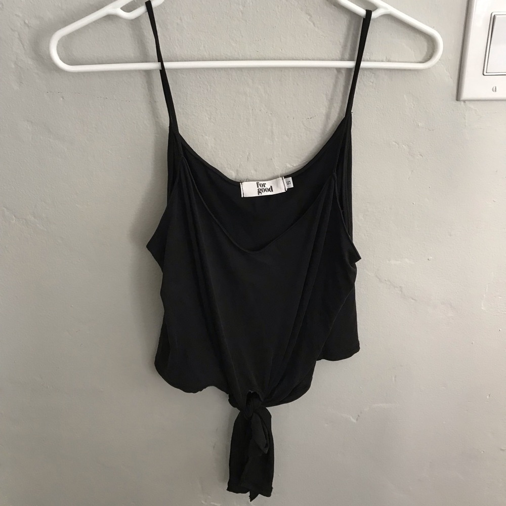 Dark gray crop tank